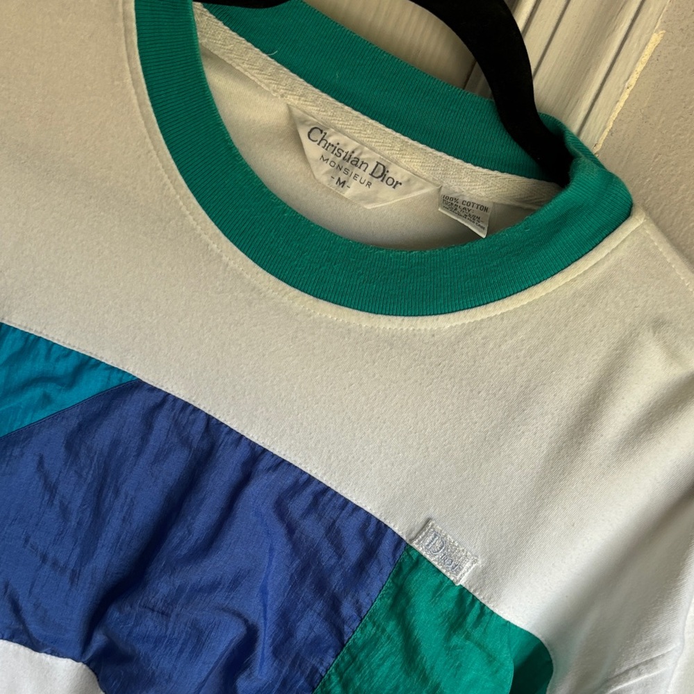 Dior Teal and Blue Cotton T-Shirt